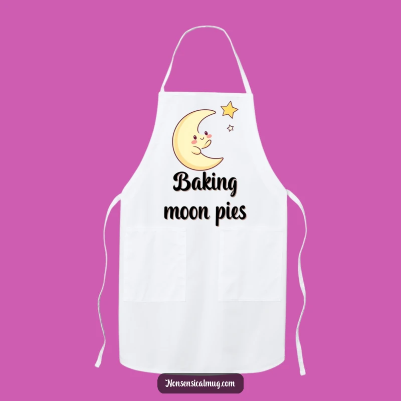 Funny Moon Chasing Star Apron: Whimsical Kitchen Fun, Cosmic Chef, Great Gift