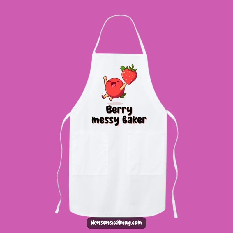 Funny Strawberry Cartwheel Apron: Cheerful Kitchen Chef Gift
