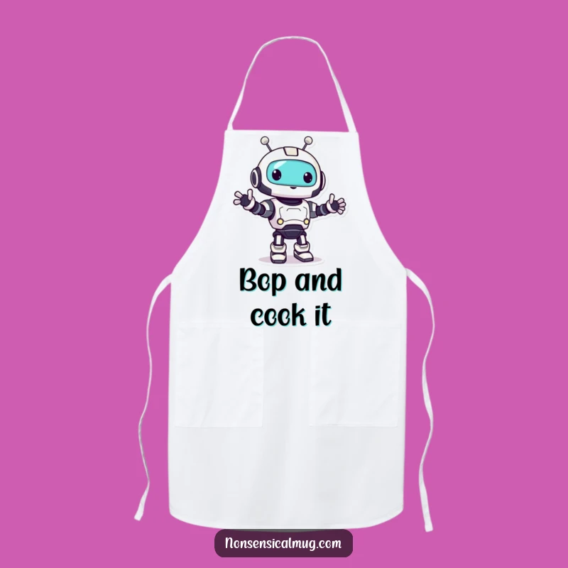 Funny Robot Bop Apron A Playful Kitchen Companion Gift