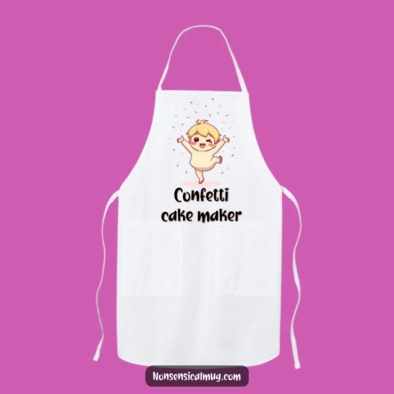 Funny Kawaii Party Apron: Joyful Chef's Cartwheel Fun!