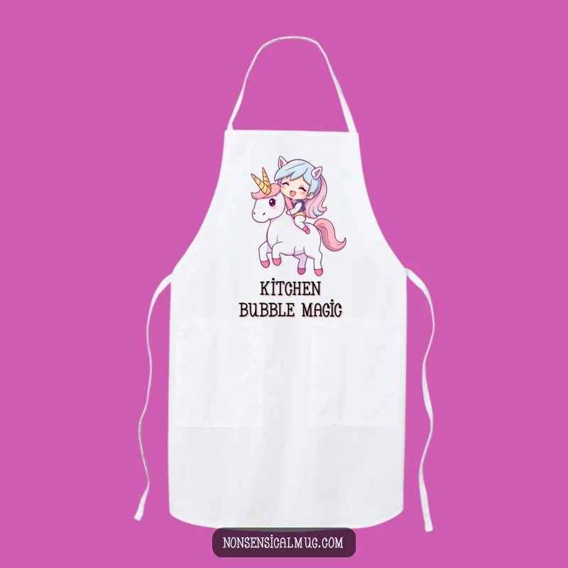 Funny Bubble Unicorn Apron: Giggling Character, Cook with Magic!