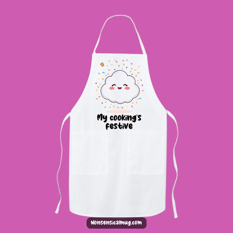 Funny Happy Cloud Confetti Apron: Celebrate While You Cook!