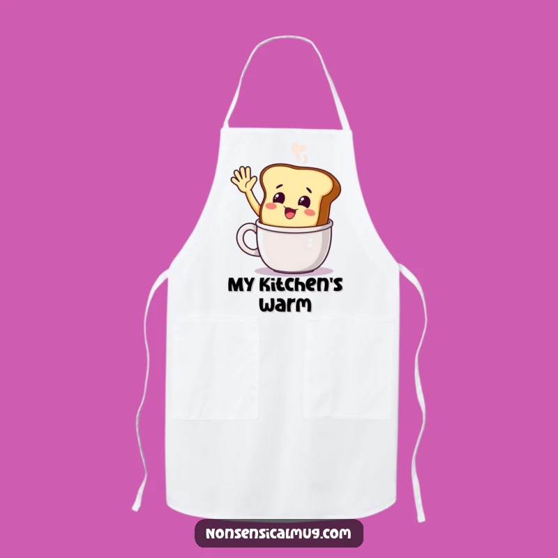 Funny Smiling Toast Apron: Cook with Warmth and Smiles!
