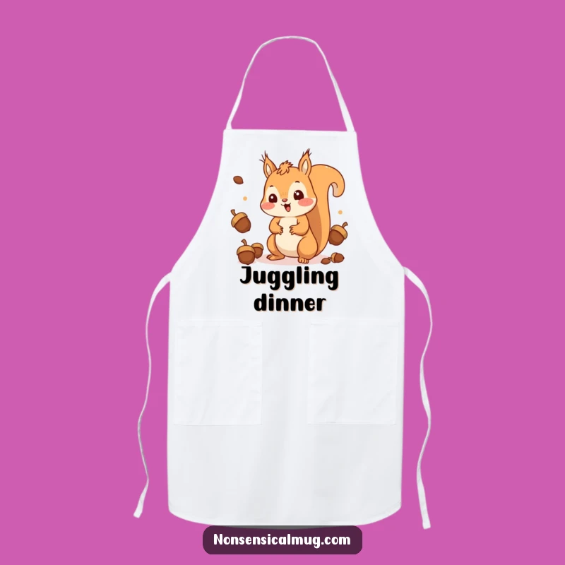Funny Squirrel Juggling Apron: Happy Nutty Acrobat Bib, Practical Funny Gift!