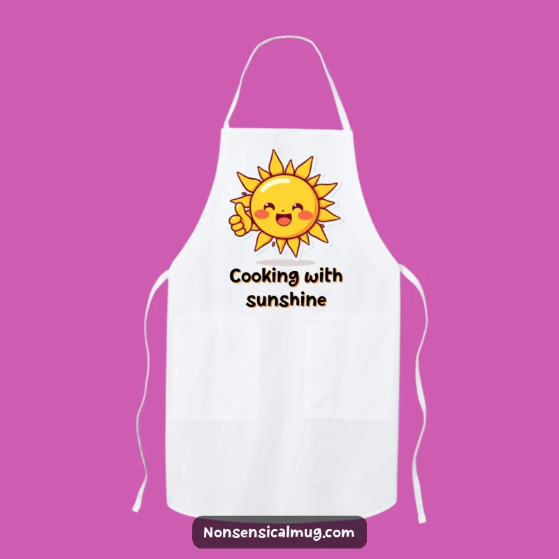 Funny Sun Apron: Thumbs Up Kitchen Wear, Hilarious Gift for Cheerful Cooks