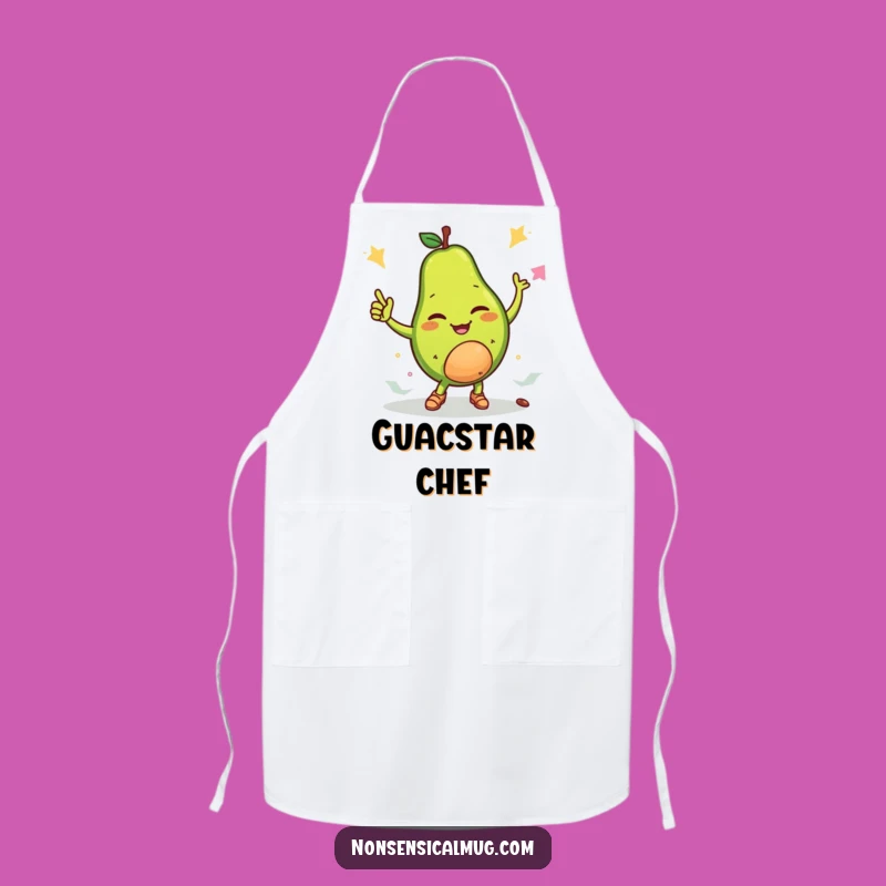 Funny Winking Avocado Breakdance Apron: Cool Chef Avocado Gift