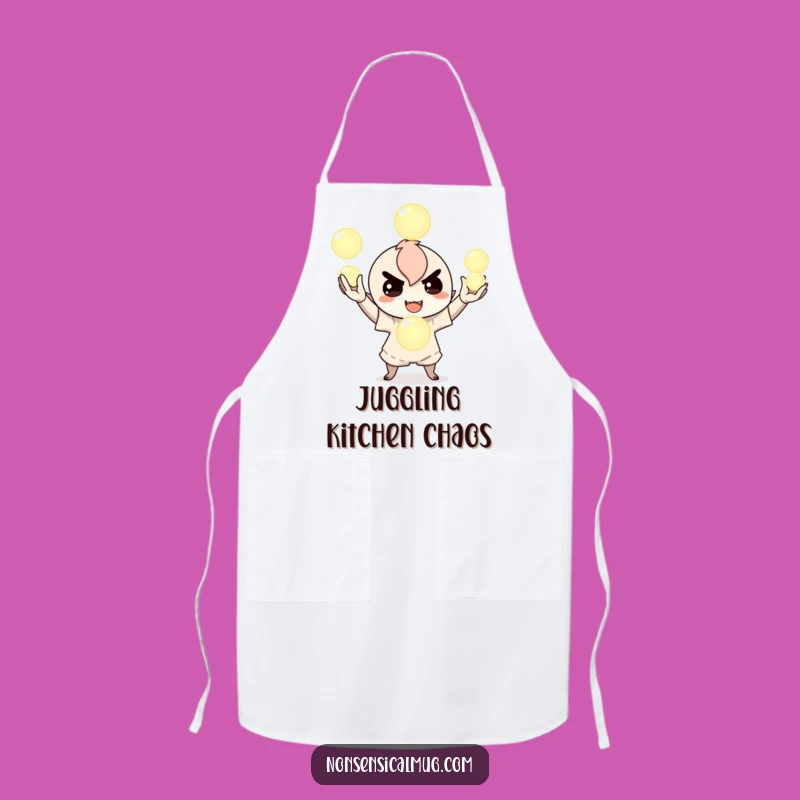 Funny Juggling Orbs Apron - Chef Character's Magical Protection - Kitchen Gift