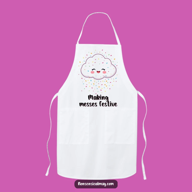 Funny Confetti Cloud Apron - Cheerful Kitchen Fun for Celebration Cooks