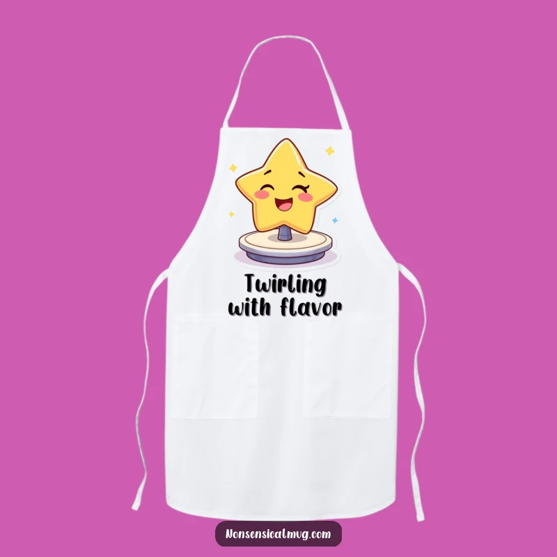 Funny Winking Star Apron: Cheerful Character's Spin for Kitchen Fun Gift