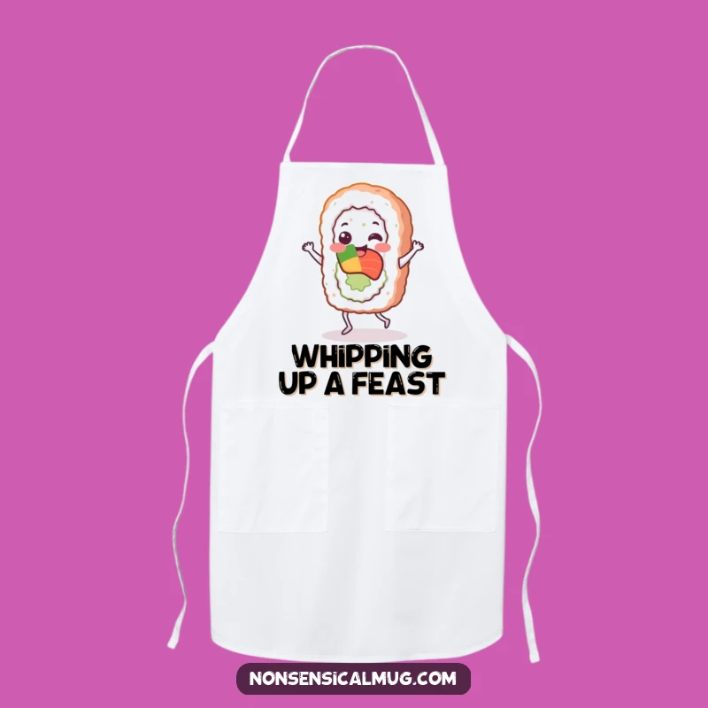 Funny Sushi Jig Apron: Cheerful Roll Dancer Kitchen Funny Gift