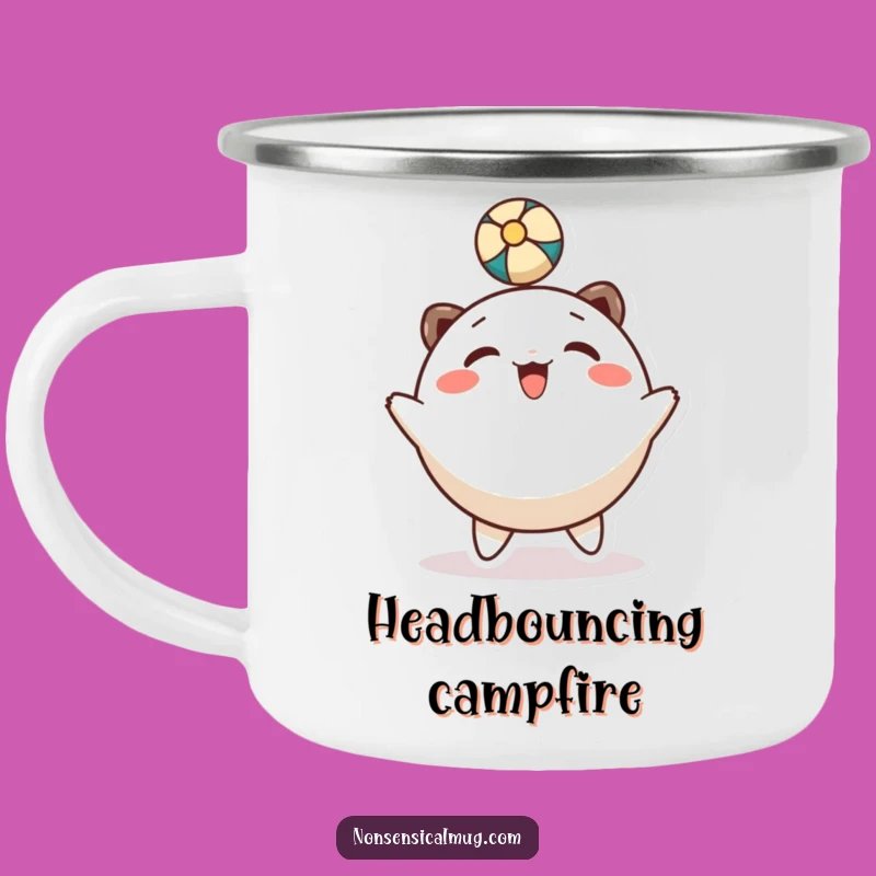 Adventure Funny Head Bounce Mug: Playful Character's Trail Fun!