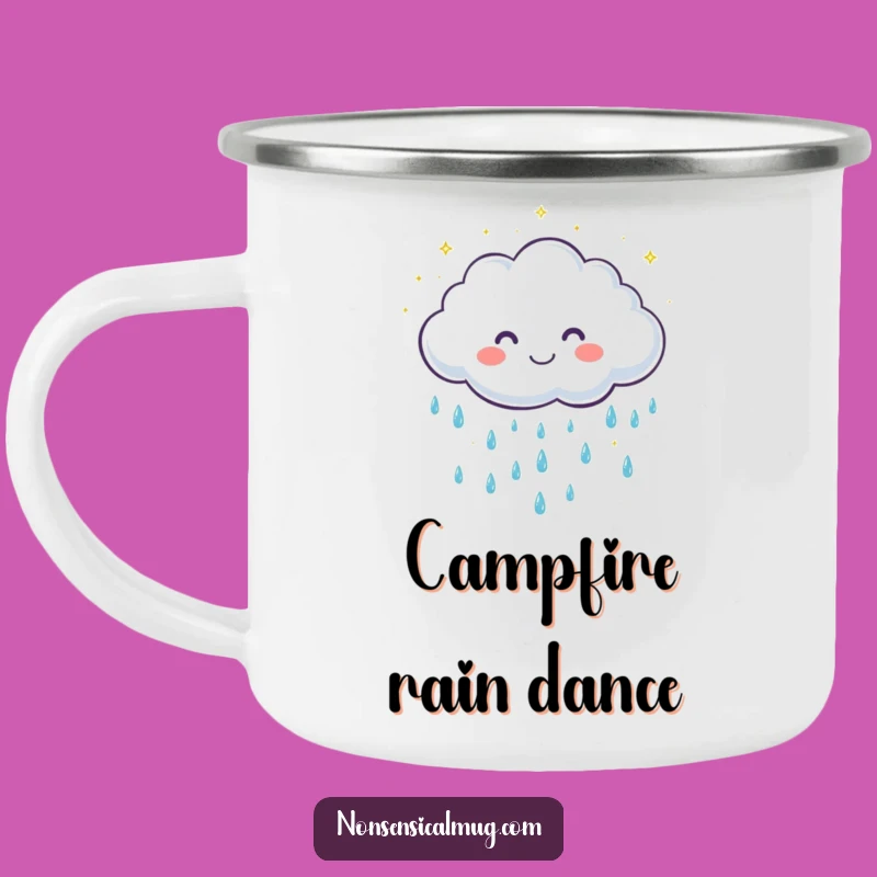 Funny Cloud Raindrops Camping Mug: Durable Cute Drinkware, Sparkling Adventures, Gift
