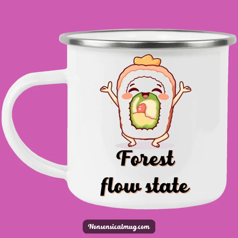 Funny Sushi Yoga Camping Mug: Your Zen Companion for Outdoor Adventures