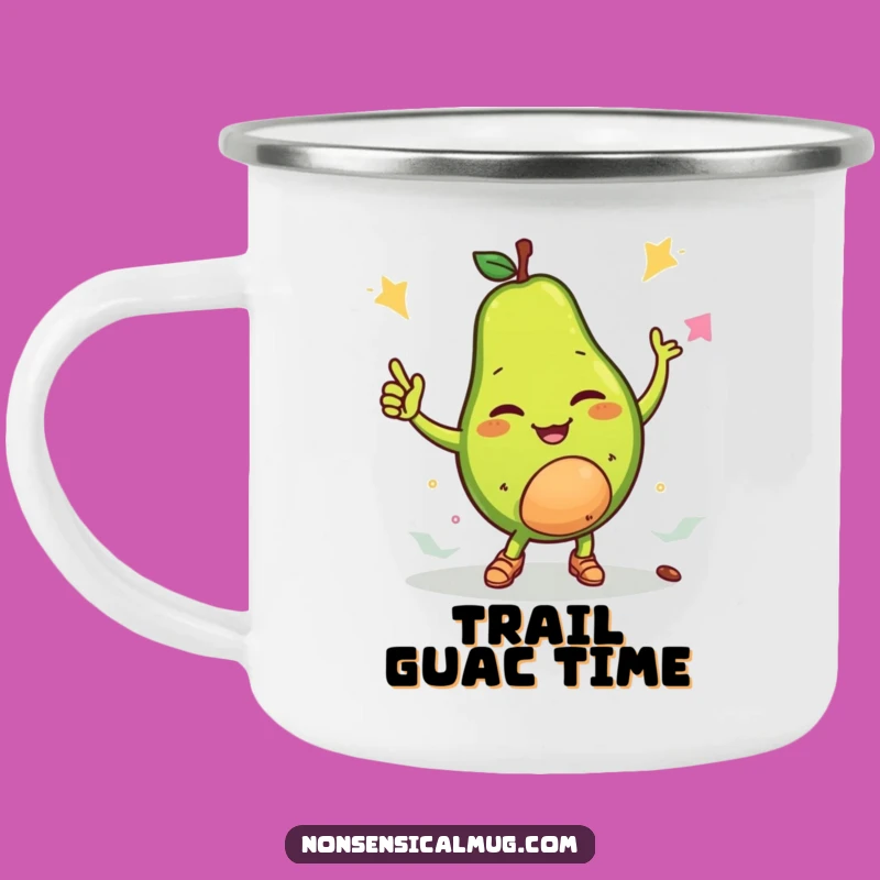 Funny Winking Avocado Breakdance Camping Mug: Cool Outdoor Avocado Cup
