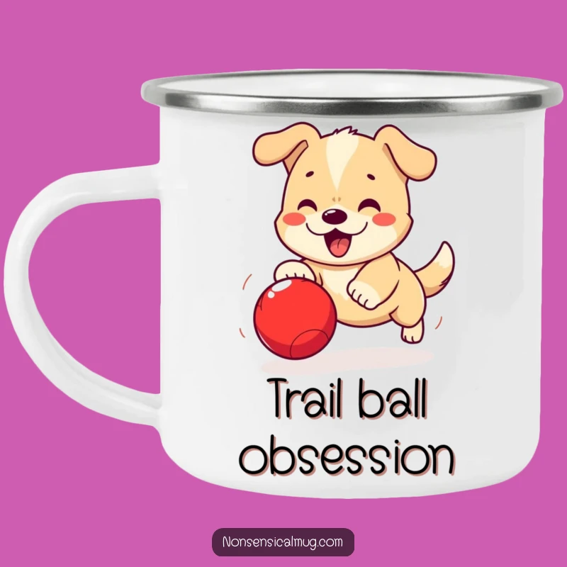 Funny Kawaii Dog Camping Mug: Playful Adventures with Energetic Paws
