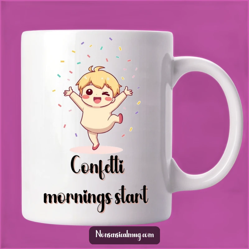 Funny Kawaii Party Mug: Joyful Cartwheel Fun, Perfect Funny Gift!