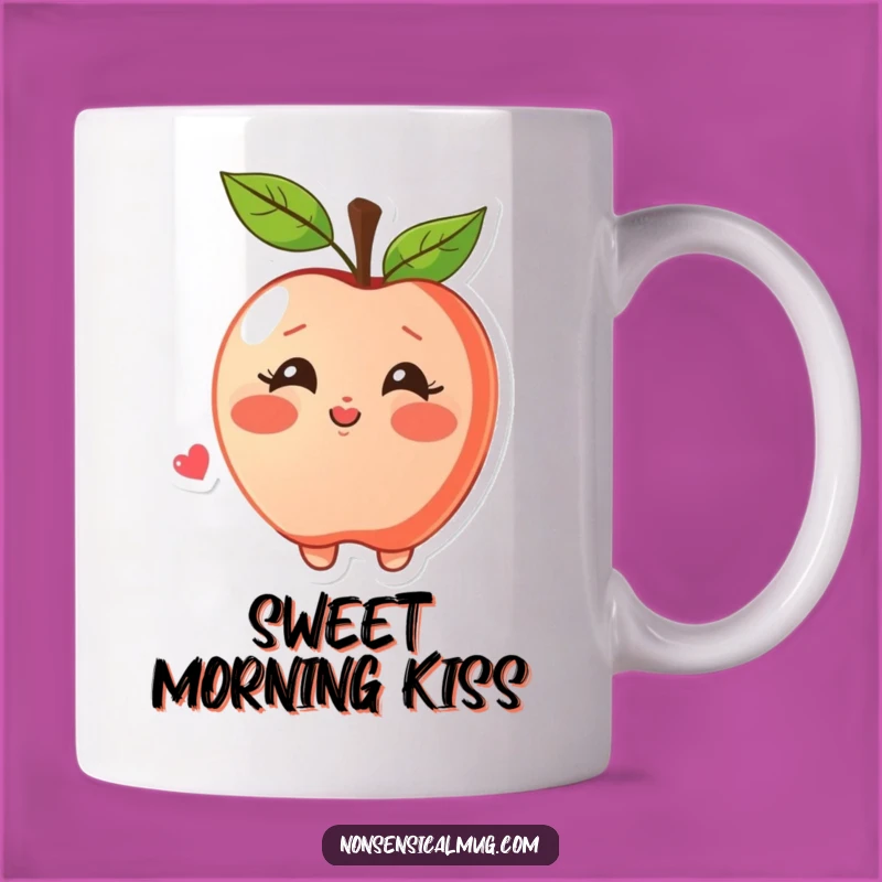 Funny Apple Kiss Mug: Blushing Character Gift, Perfect Funny Gift for Sweethearts
