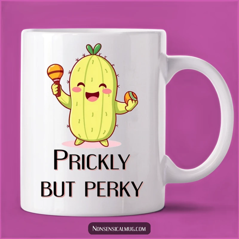 Funny Cactus Mug: Dancing Character with Maracas as the Perfect Gift