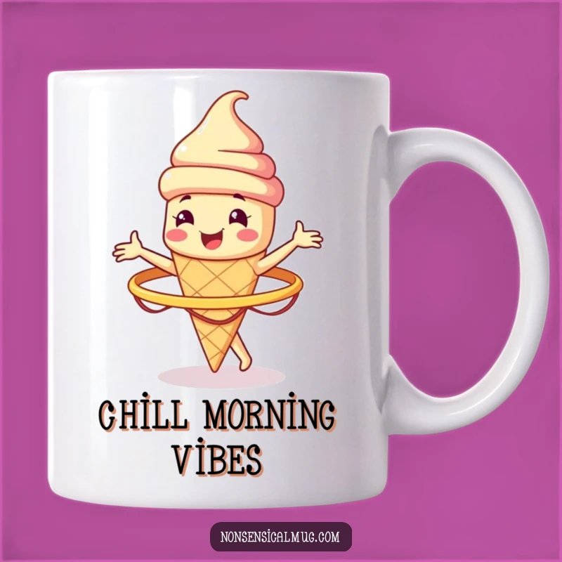 Funny Ice Cream Cone Hula Hoop Mug - Cool & Playful Treat Gift