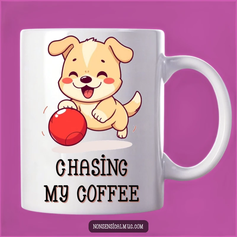 Funny Kawaii Dog Ball Mug: Playful Paws and Bouncing Fun for a Great Gift