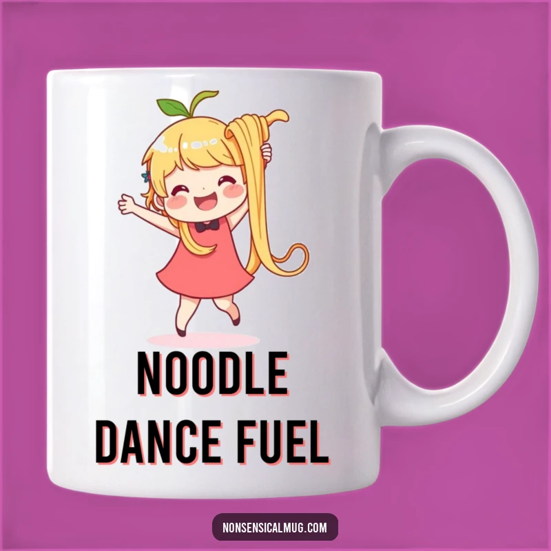 Funny Noodle Dance Mug: Delighted Character, Perfect Foodie Gift