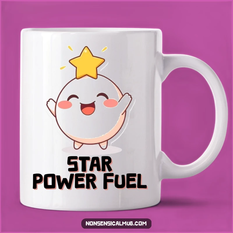 Funny Star Bouncing Round Character Mug - Celestial Cheer Gift Idea