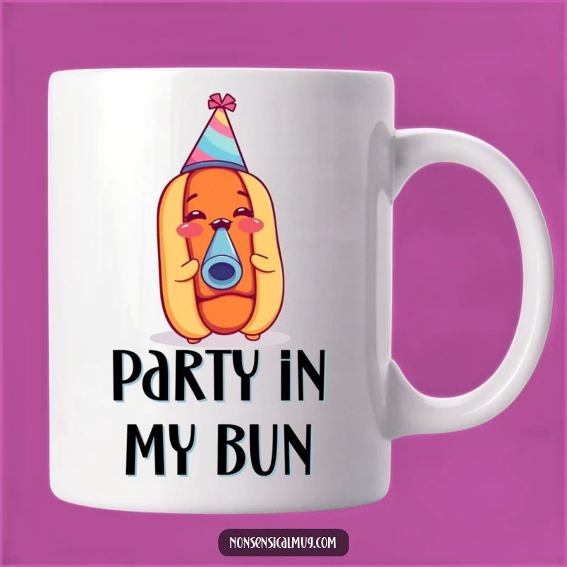 Funny Party Hot Dog Hat Noisemaker Mug - Hilarious Foodie Gift for Celebrations