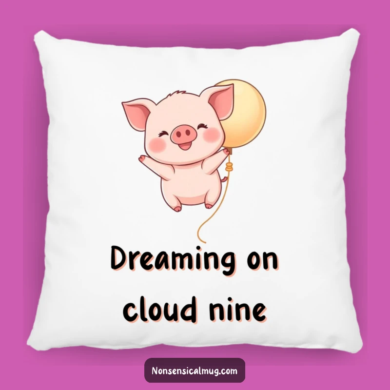 Funny Kawaii Piglet Balloon Pillow - Cute Flying Pig Cushion, Adorable Funny Gift for Cozy Comfort