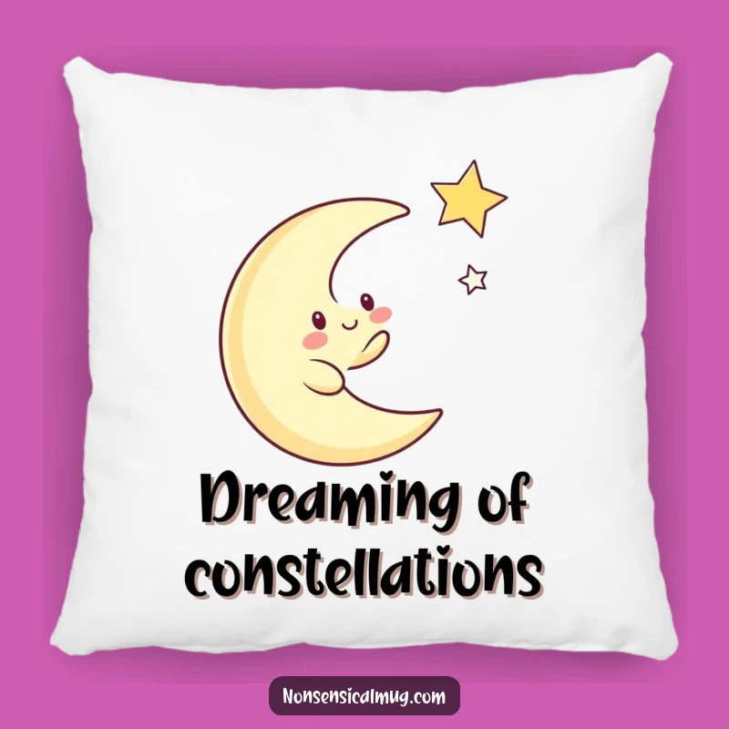 Funny Moon Chasing Star Pillow: Cozy Whimsical Decor, Cosmic Comfort, Perfect Gift