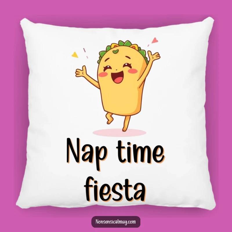 Funny Taco Dance Pillow - Cozy Fiesta Comfort with Joyful Vibes