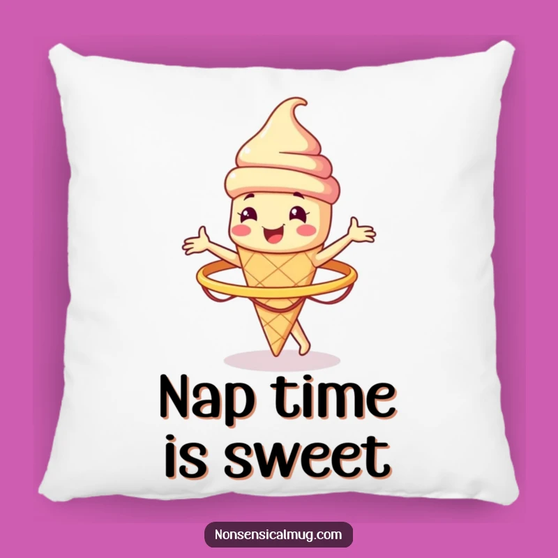 Soft Ice Cream Cone Funny Hula Hoop Pillow - Cozy Cool Decor Gift