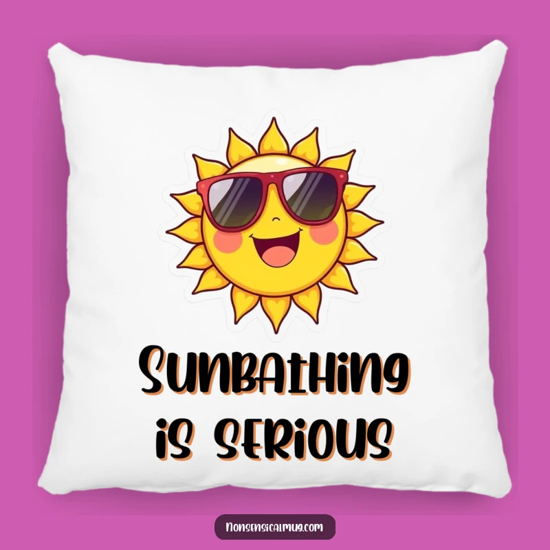 Funny Sun Pillow: Beaming Character with Sunglasses for Cozy Comfort Gift
