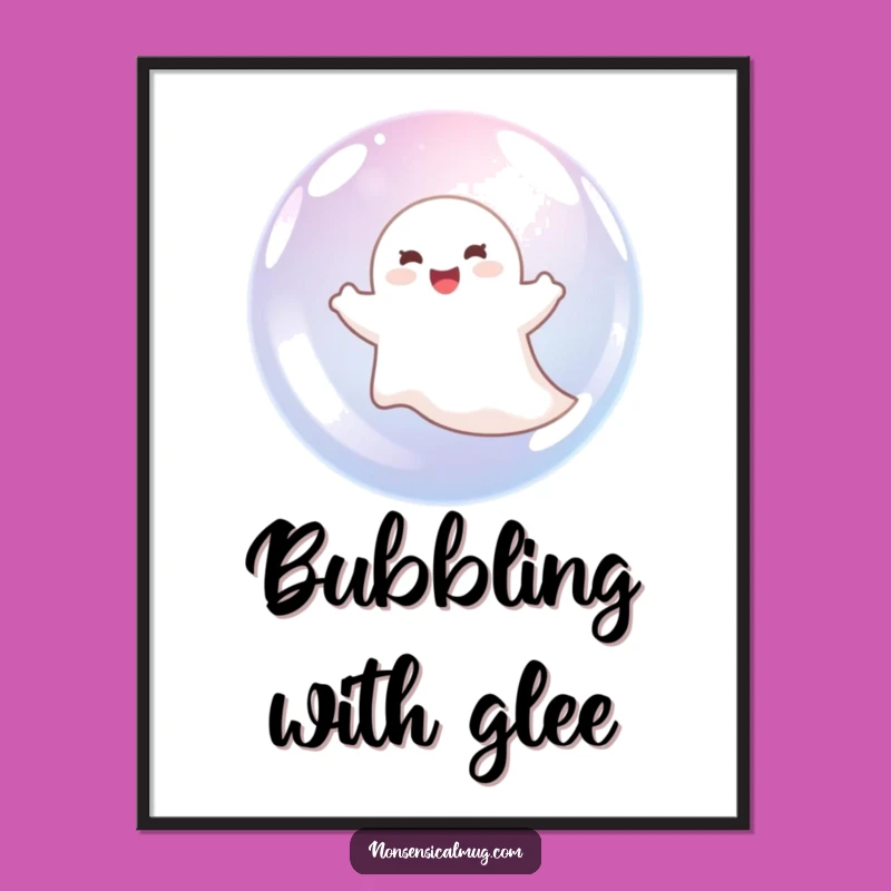 Funny Ghost in Bubble Digital Art: Instant Joyful Decor, a Hilarious and Funny Gift