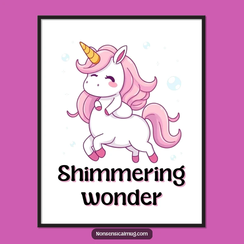 Funny Bubble Unicorn Digital Art - High-Res Giggling Character Print - Instant Gift