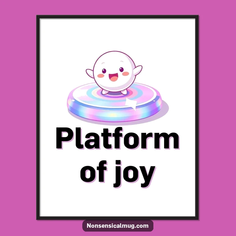 Funny Spinning Sphere Character Art Print - Instant Dynamic Wall Decor