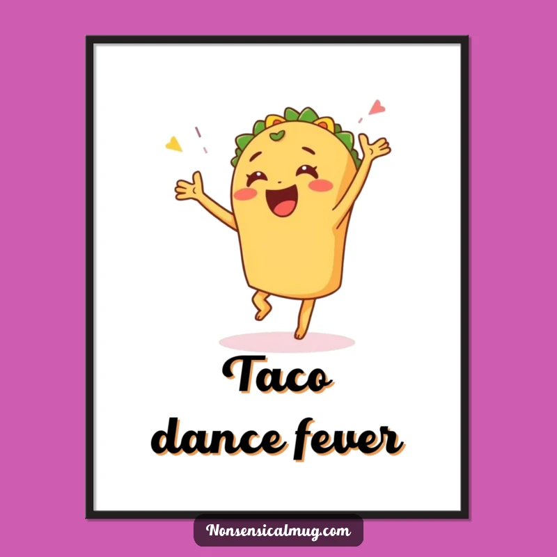 Funny Taco Dance Digital Art - Instant Fiesta Wall Decor with Joy