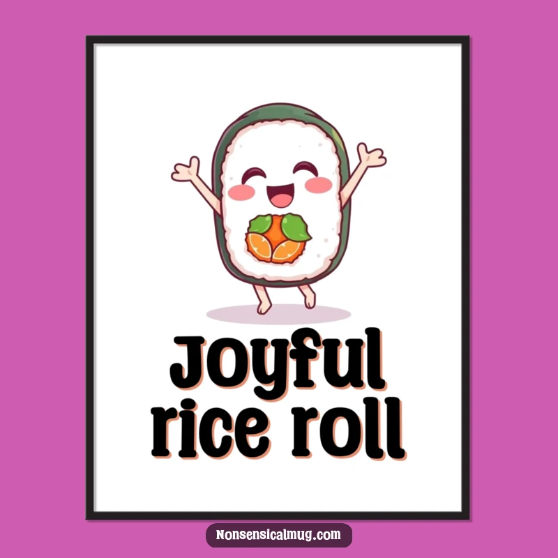 Funny Sushi Dance Digital Art: Joyful Decor, Instant Funny Gift for Foodies