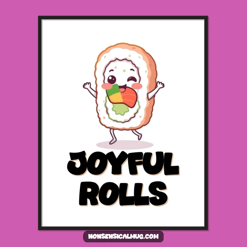 Funny Sushi Jig Digital Art: Cheerful Roll Dancer Instant Funny Gift