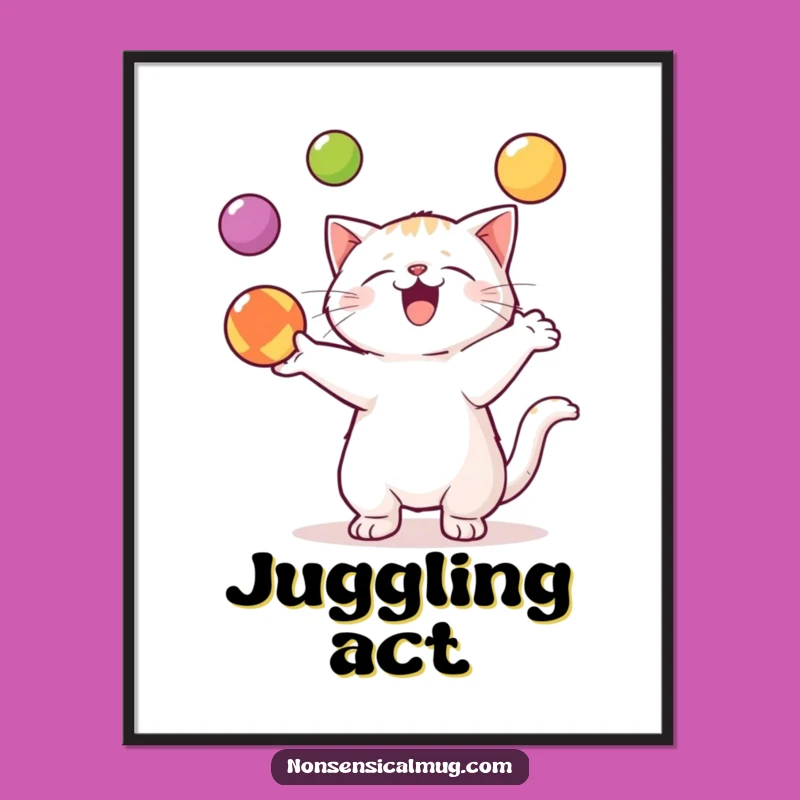 Funny Kawaii Cat Digital Art: Talented Kitties and Balls for Instant Wonder