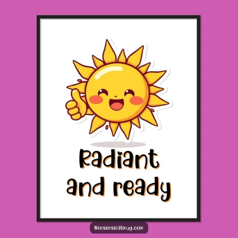 Funny Sun Digital Art: Positive Thumbs Up Download, Hilarious Gift for Art Lovers