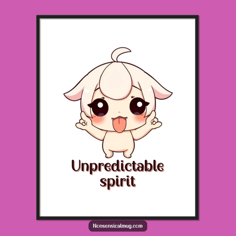 Funny Tongue Out Wiggle Fingers Digital Art - Playful Character Wall Decor, Perfect Funny Gift