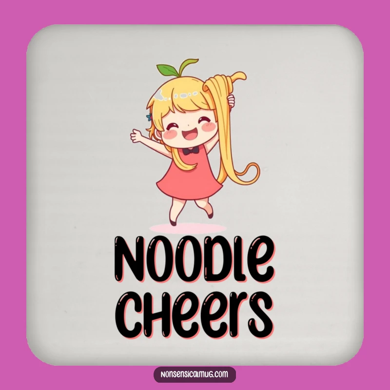 Funny Noodle Dance Coaster: Delighted Character, Protect Surfaces Hilariously