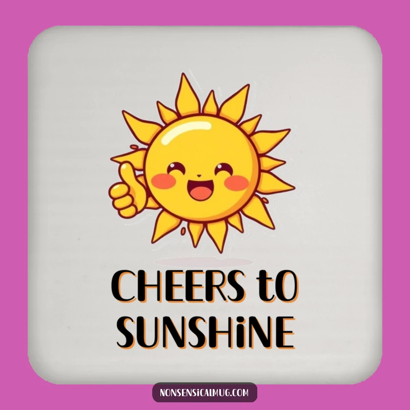 Funny Sun Drink Coaster: Positive Thumbs Up Protection, Hilarious Gift for Homes