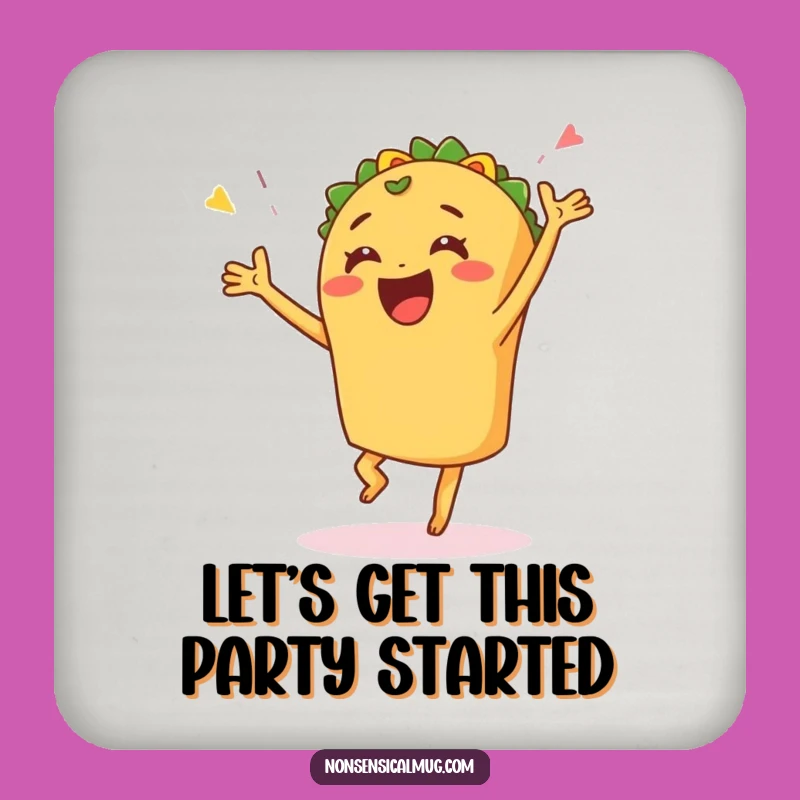 Funny Taco Dance Coaster - Protect Surfaces with Fiesta Flair