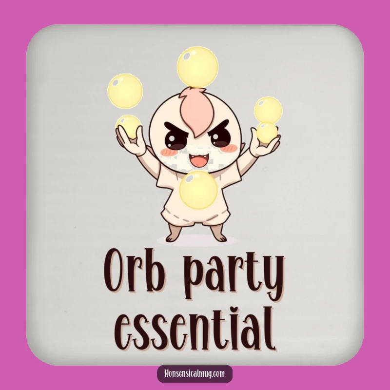 Funny Juggling Orbs Coaster - Protect Surfaces with Character's Magic - Housewarming Gift