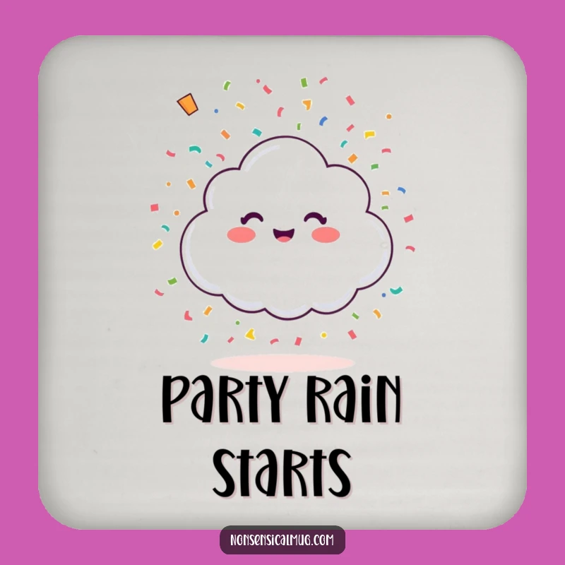 Funny Happy Cloud Confetti Coaster: Protect Surfaces with Festive Charm!