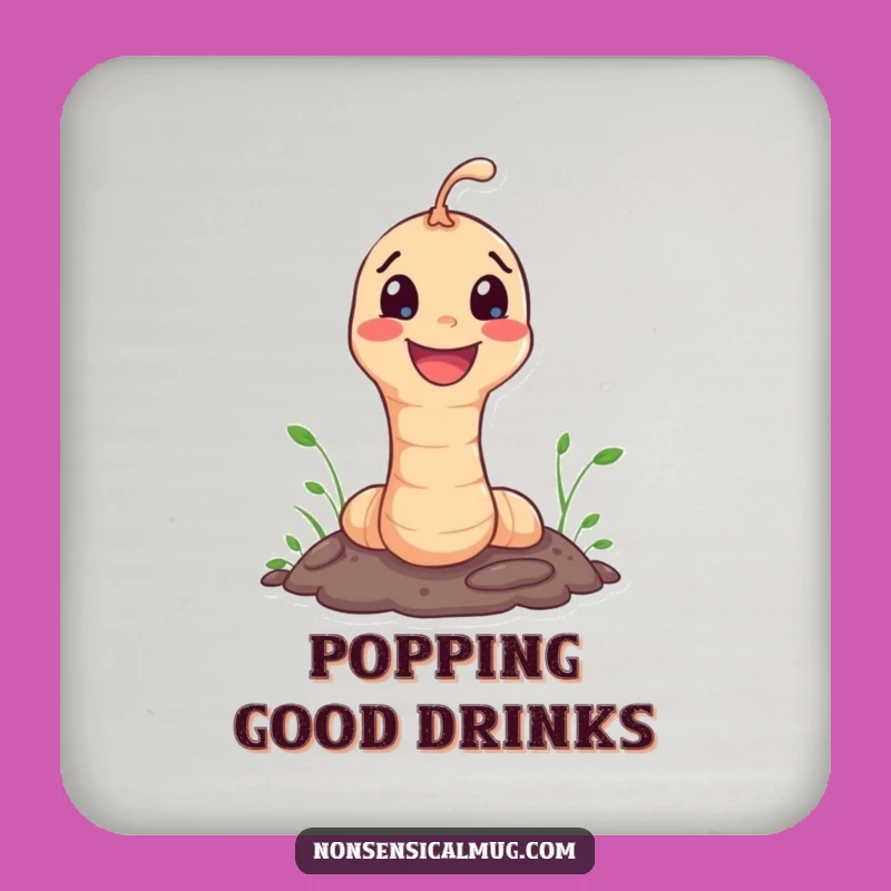 Funny Worm Coaster: Happy Character Popping for Table Protection Gift