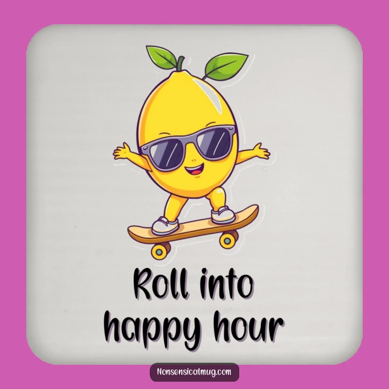 Funny Lemon Skater Coasters: Protect Your Drinks with Citrus Cool