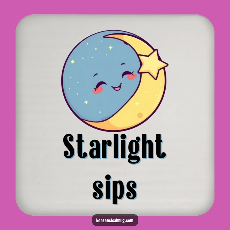 Funny Moon Winks Drink Coaster: Protect Surfaces with Celestial and Funny Gift