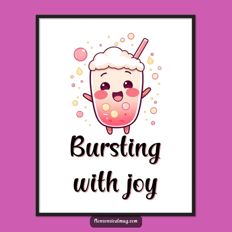 Funny Bubbly Soda Poster: Exciting Fizz Character Art Print